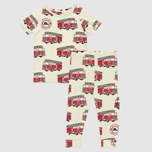 Pink Chicken Kids Bamboo PJ Set - LA Firetrucks