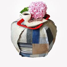 Gia Home Studio Vintage Style Patchwork Ottoman Cover