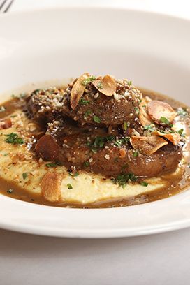 Creamy polenta, toasted breadcrumbs, crispy garlic