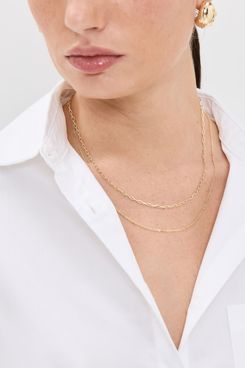 By Adina Eden Two In One Graduated Paperclip Necklace