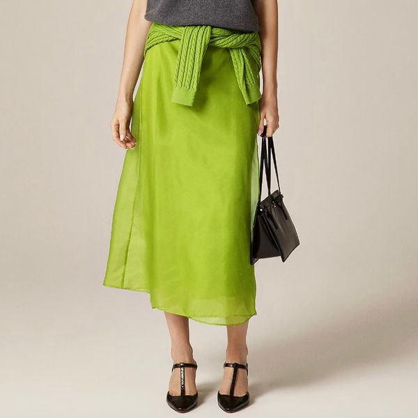 J.Crew Collection Wrap Skirt in Silk Organza