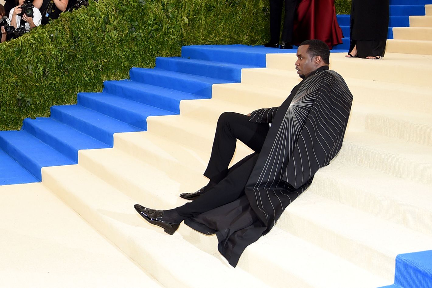 Met Gala 2017: Diddy Lying Down at the Met, From All Angles