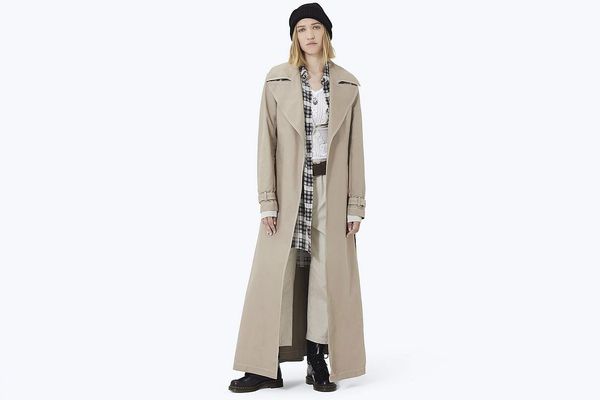 Contrast Stitching Trench Coat