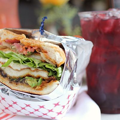 Queso Oaxaca, black bean purée, tomato, red onion, cilantro, pickled jalapeño, chipotle mayonnaise