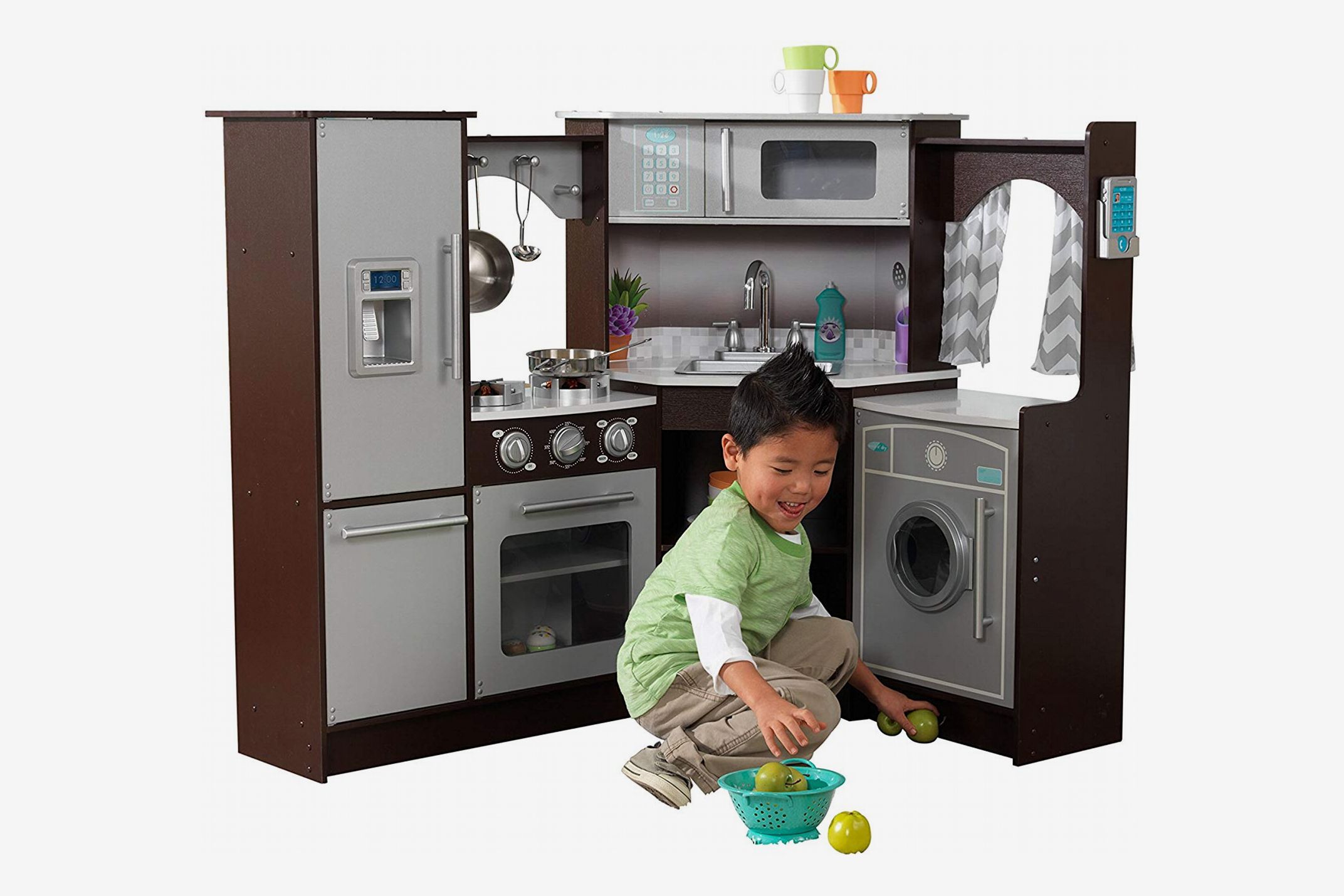 Children Pretend Play Toy Kitchen Appliance Washing Machine and Frying Pan UK 
