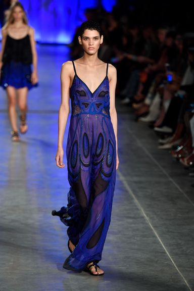 Milan Fashion Week Deep Blue Color Trend Spring 2020