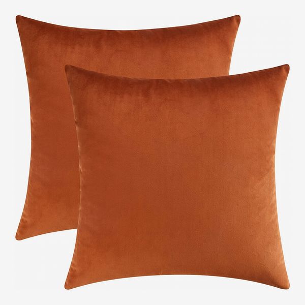 Mixhug Set of 2 Cozy Velvet Square Decorative Throw Pillow Covers, 18 x 18 Inches