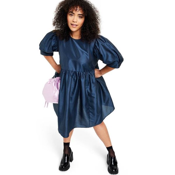 Kika Vargas x Target Women's Textured Puff Sleeve Mini Dress