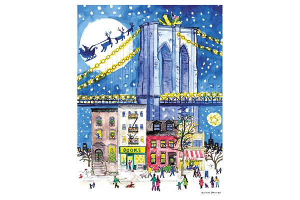 Michael Storrings Brooklyn Bridge Holiday Embellished Notecards