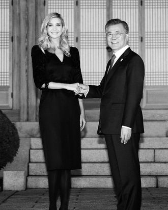 Ivanka Trump and South Korean president Moon Jae-in.