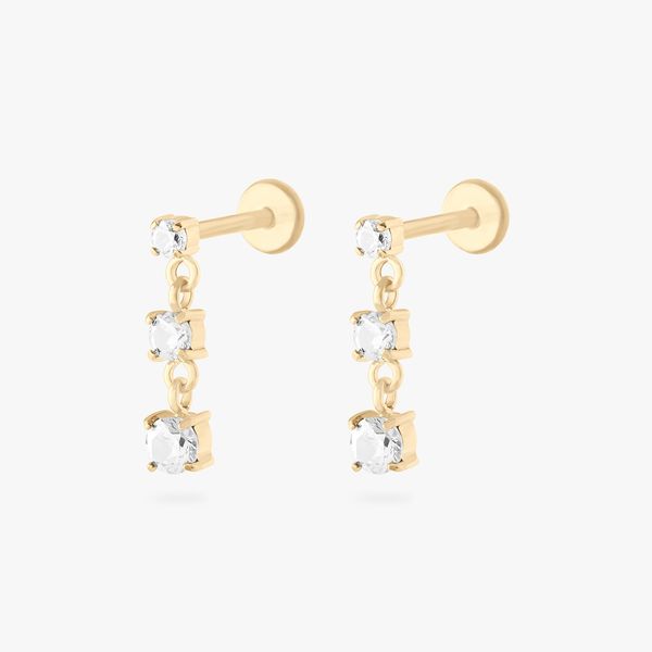 Studs CZ Drip Flatback Stud - Pair