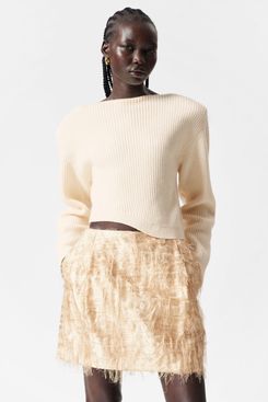 & Other Stories Asymmetric Rib-Knit Sweater