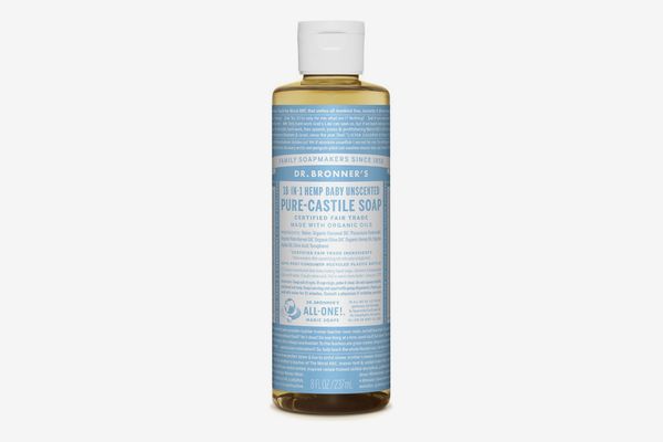 Dr. Bronner’s 18-in-1 Hemp Unscented Baby-Mild Pure-Castile Soap, 8 Ounces