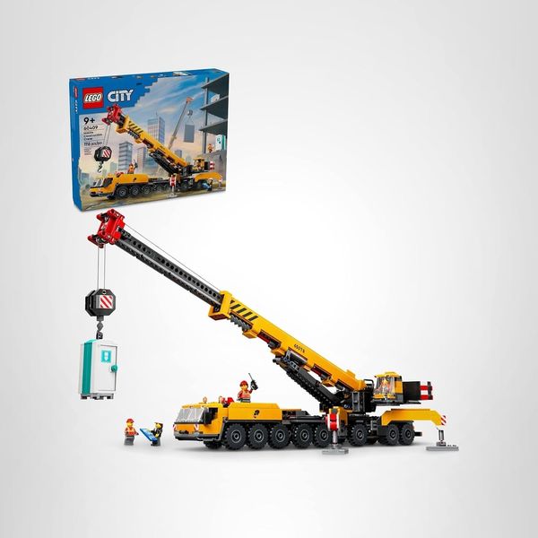 LEGO City Yellow Mobile Construction Crane Toy Set for Boys and Girls