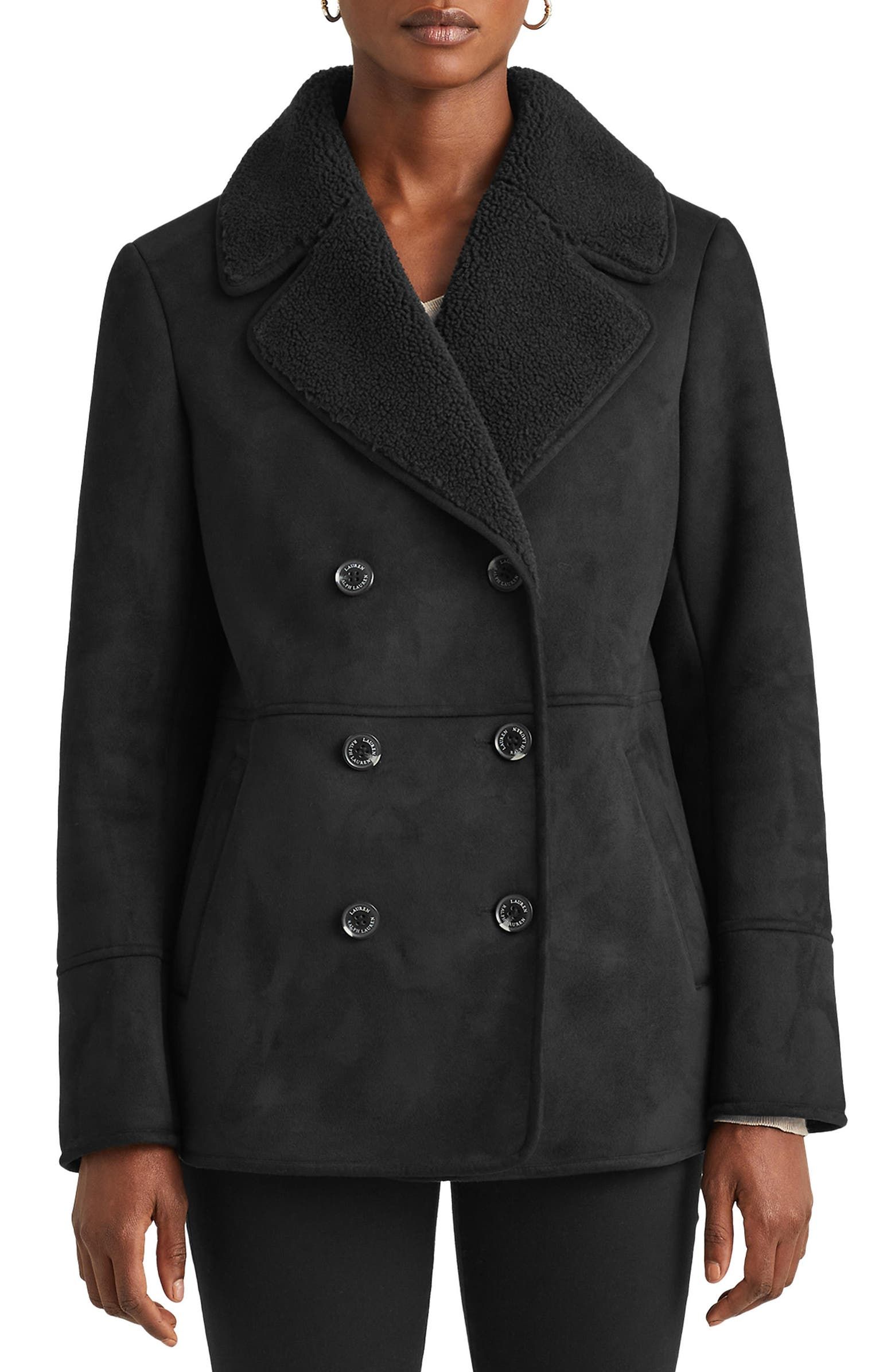 vintage Suede Jacket mens Size UK 40 EU 50 M Coat Man Jacke Men Winter faux sherpa Brown Double Breasted England