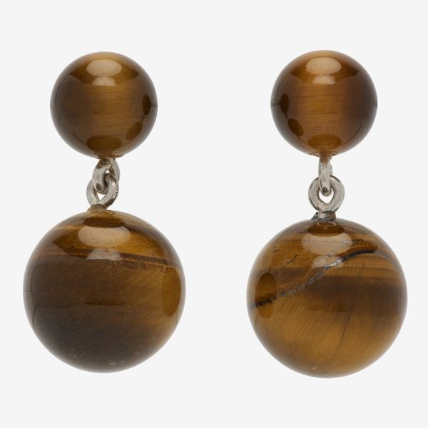 Sophie Buhai Brown Tiger's Eye Everyday Boule Earrings