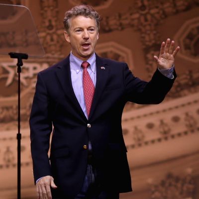 Sen. Rand Paul (R-KY) takes the stage before addressing the Conservative Political Action Conference at the Gaylord International Hotel and Conference Center March 7, 2014 in National Harbor, Maryland. 