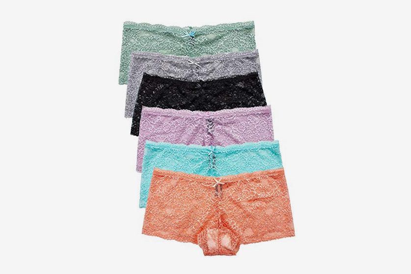 Ladies Lace Soft Knickers Boy Shorts Gusset 
