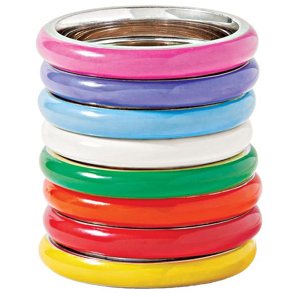 Fry PowersThe Complete Set, Thin Enamel Stacking Rings in 92.5 Sterling Silver