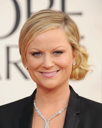 Actress Amy Poehler arrives at the 70th Annual Golden Globe Awards held at The Beverly Hilton Hotel on January 13, 2013 in Beverly Hills, California. 