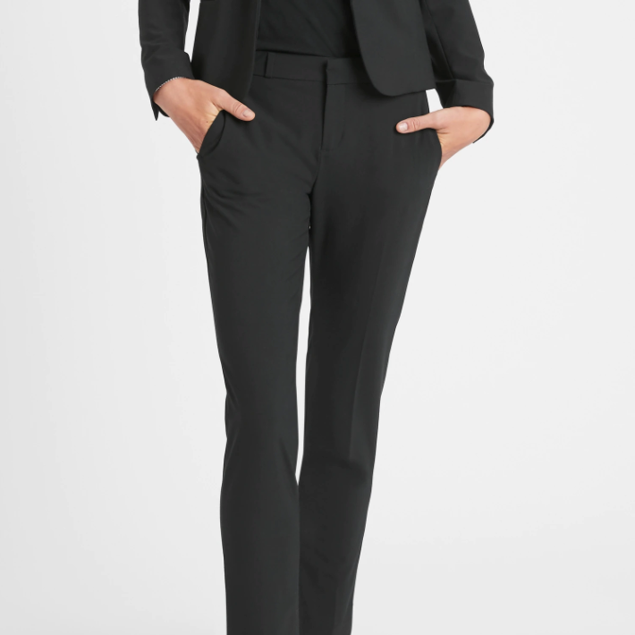 NEW EX Ladies Black Tapered Smart Elasticated Formal Trousers Size XS/S/M/L/XL 