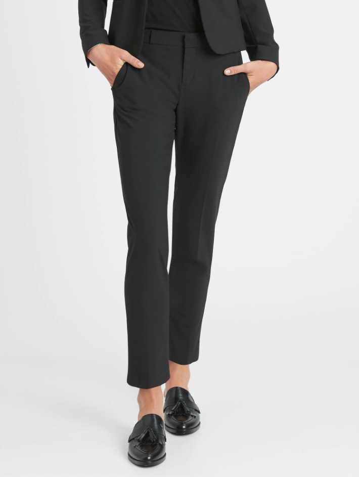 Slim Fit Black Stretch Trousers