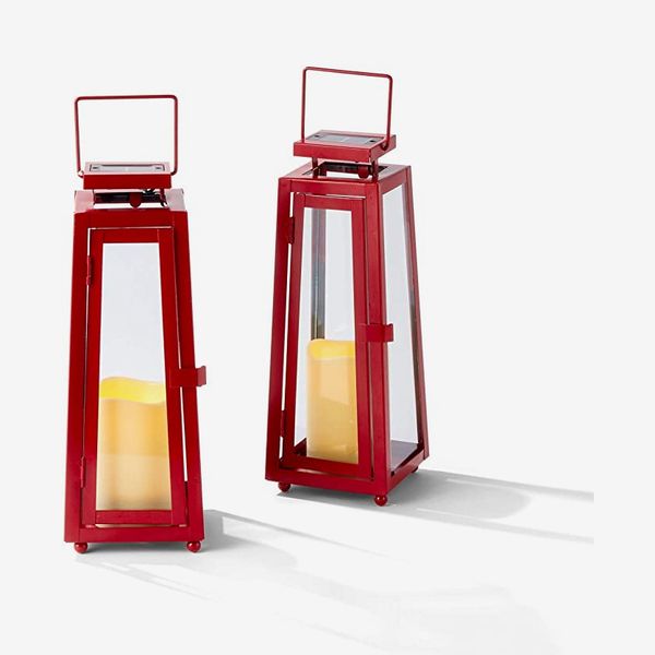 LampLust Solar Flameless Pillar Lanterns (Set of Two)