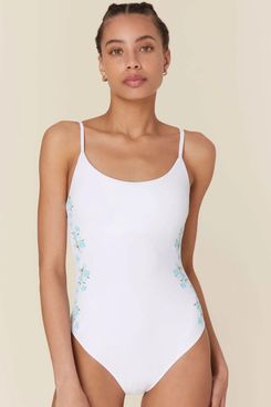 Andie Swim — The Amalfi One Piece - Embroidered White