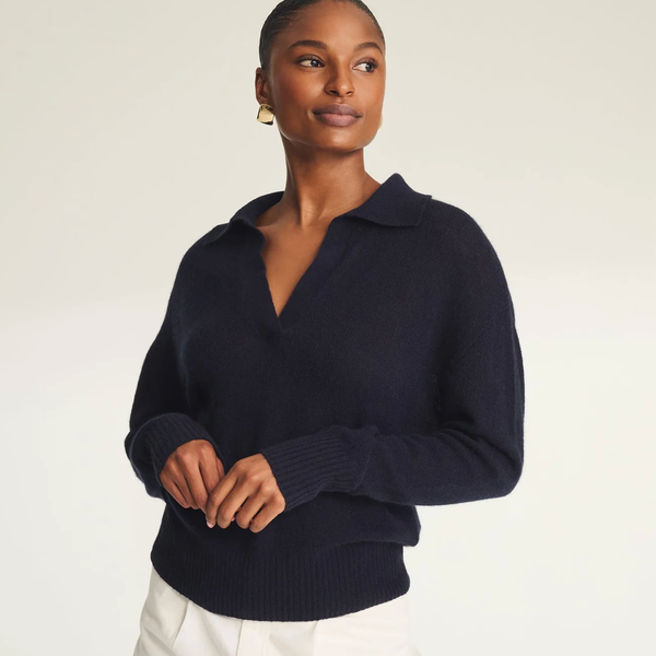 Naadam Featherweight Cashmere Polo Sweater