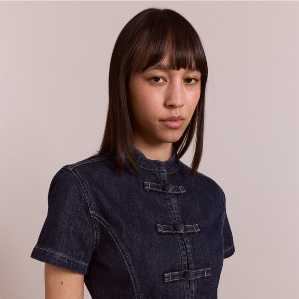 Damson Madder Nelly Button Trim Top