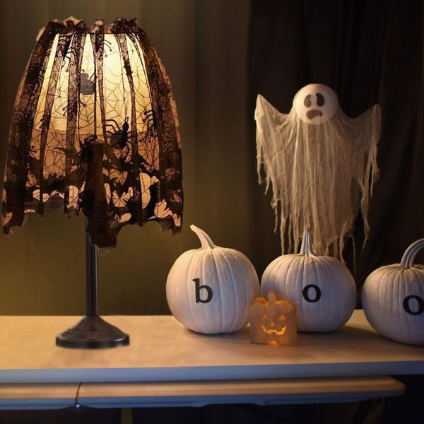 Black Lace Halloween Lamp Shade Cover Decoration (Set of 3)