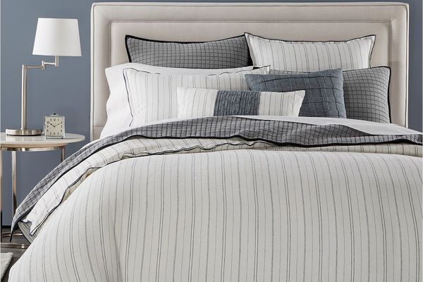 Hotel Collection Linen Ticking Stripe Full/Queen Duvet Cover