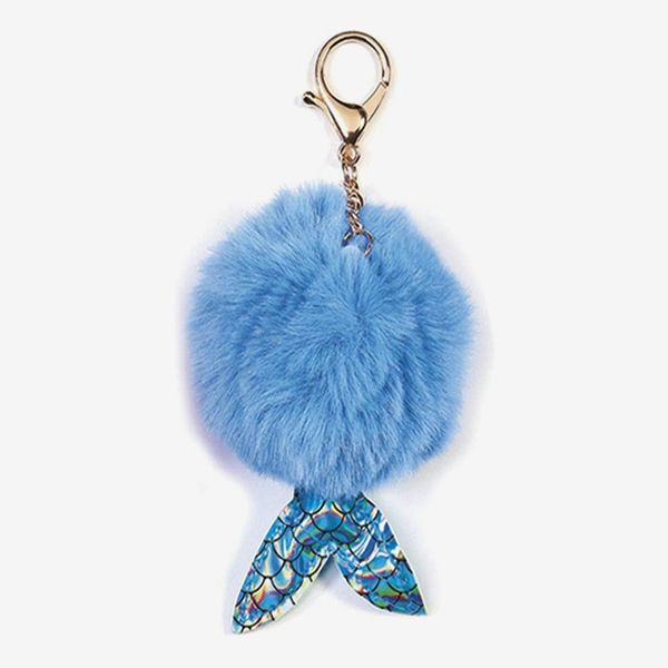 iscream Mermaid Tail Furry Pom-Pom Keychain Charm