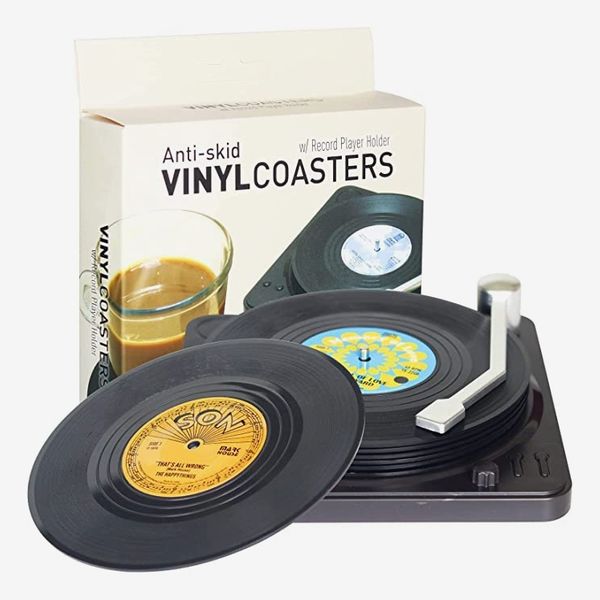 Posavasos de discos de vinilo retro