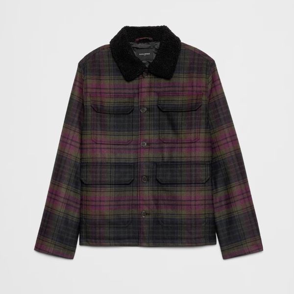 Banana Republic Factory Plaid Sherpa Jacket