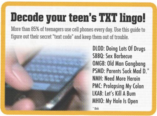 PMOYS, OFC, SMH, IMP - Teen Texting Codes Explained