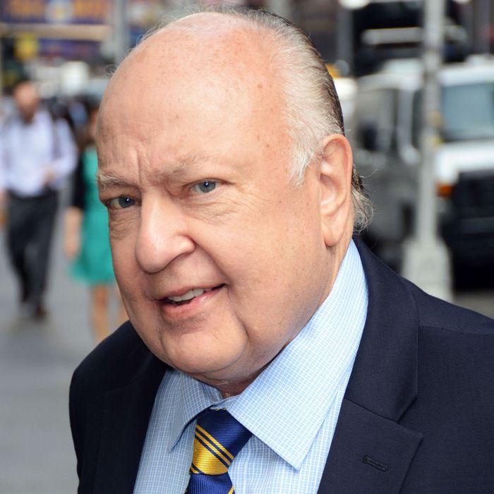 Roger Ailes, president of Fox News enters the Fox & Friends studios in NYC