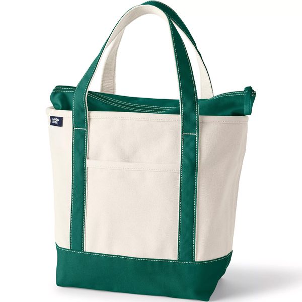 Lands’ End Medium Zip-Top Canvas Tote