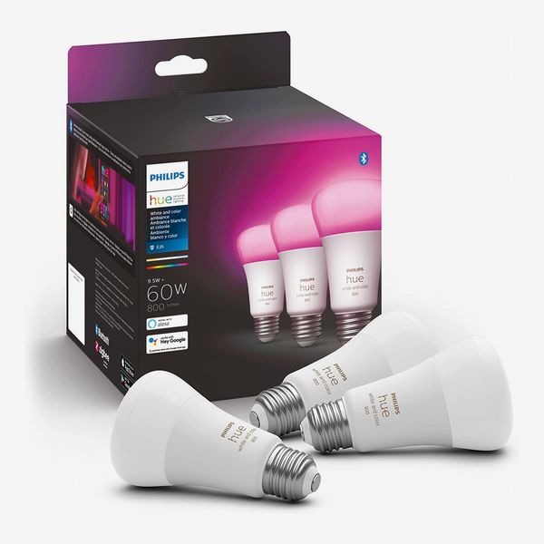 Philips Hue White and Color Ambiance A19 E26 Smart LED Bulb, 3-Pack