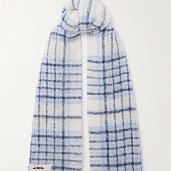 Jacquemus Fringed Checked Woven Scarf