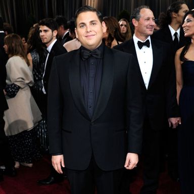 We're never going to get onboard with his weird Nazi-youth-slick coif, but his classic tux is almost perfect. If only he'd decided to take "classic" all the way to the finish line and worn a white shirt. The navy-on-black feels like he's trying too hard, when he should be aiming for "trying just hard enough."