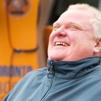 06 Dec 2013, Toronto, Ontario, Canada --- Toronto Mayor Rob Ford attends a news conference at a city public works yard to discuss the city's winter snow plowing agenda December 6, 2013. REUTERS/Fred Thornhill (CANADA - Tags: POLITICS) --- Image by ? FRED THORNHILL/Reuters/Corbis