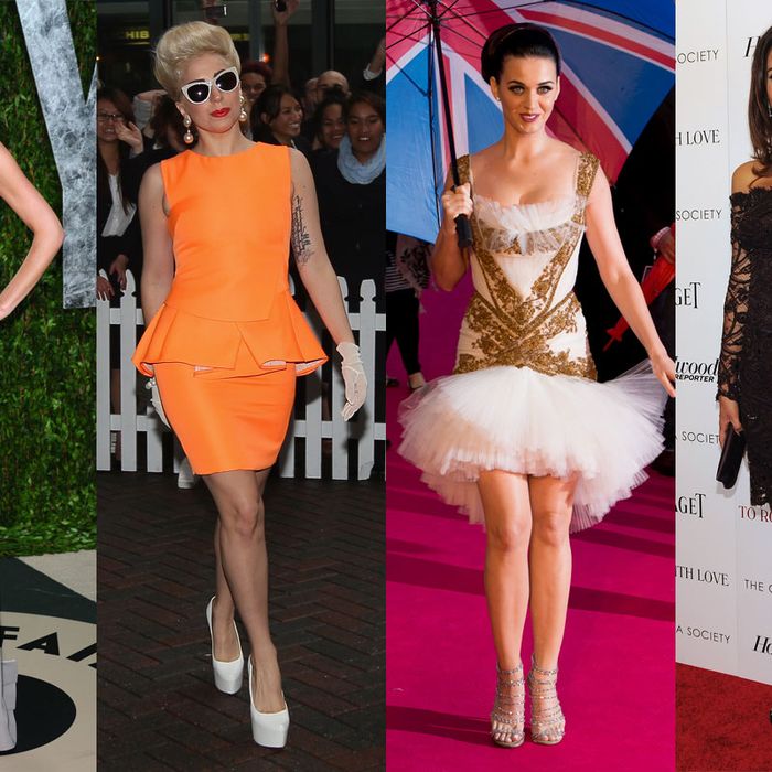 Cover girls Victoria Beckham, Lagy Gaga, Katy Perry, and Penelope Cruz.