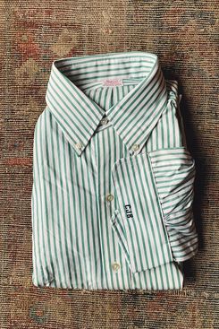 Vintage NOS Brooks Brothers Shirt in Green Bengal Stripe