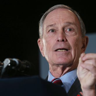 New York Mayor Michael Bloomberg delivers the annual State of the City address at the Barclays Center on February 14, 2013 in the Brooklyn borough of New York City. Bloomberg cited positive statistics including a record 52 million visitors to the city and a record low 419 homicides in 2012 while calling for a ban on styrofoam in the city. 