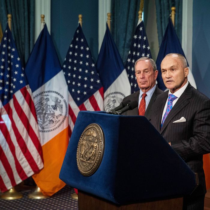 New York Police Department (NYPD) Commissioner Ray Kelly (R) speaks at a press conference with New York City Mayor Michael Bloomberg about the NYPD's Stop-and-Frisk practice on August 12, 2013 in New York City. A federal court judge ruled that Stop-and-Frisk violates rights guaranteed to people and the Bloomberg administration has vowed to appeal the case. 