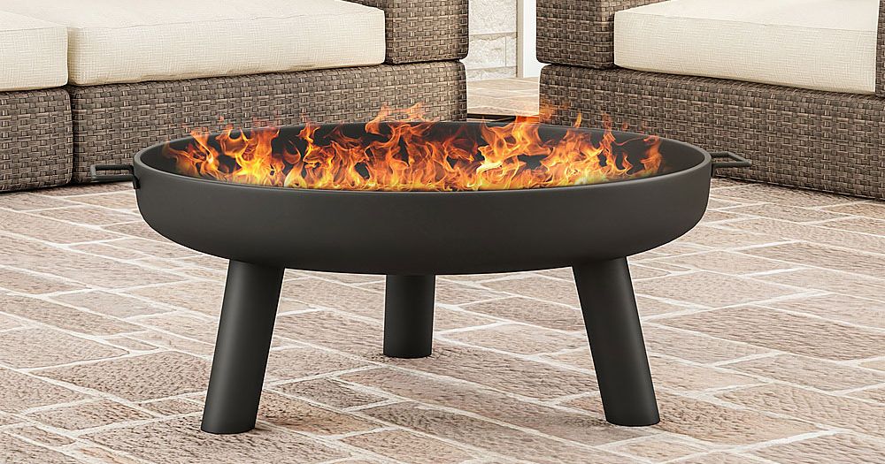 Pure Garden 26 in. Fire Pit Set, Wood Burning Pit