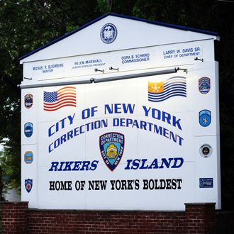 A sign of Rikers Island, where IMF head Dominique Strauss-Kahn will be held, is pictured in Queens, New York on May 16, 2011. A New York judge denied IMF chief Dominique Strauss-Kahn bail on Monday, despite an offer from his defense team to put up $1 million in cash and surrender all his travel documents. The judge ordered the IMF chief detained, two days after he was pulled off a plane and accused of trying to rape a Manhattan hotel chambermaid. AFP PHOTO/Jewel Samad (Photo credit should read JEWEL SAMAD/AFP/Getty Images)