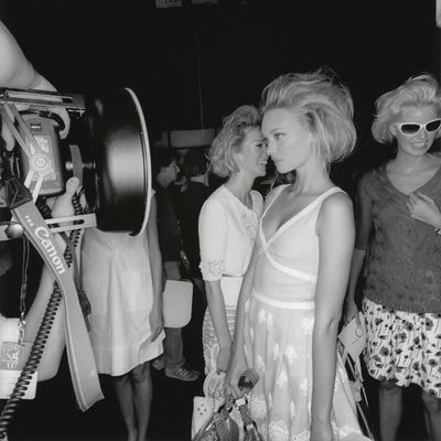 Models backstage at New York Fashion Week Spring 2007. 