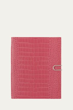 Smythson Portobello 2026 Weekly Vertical Agenda in Mara Croc-Embossed Leather